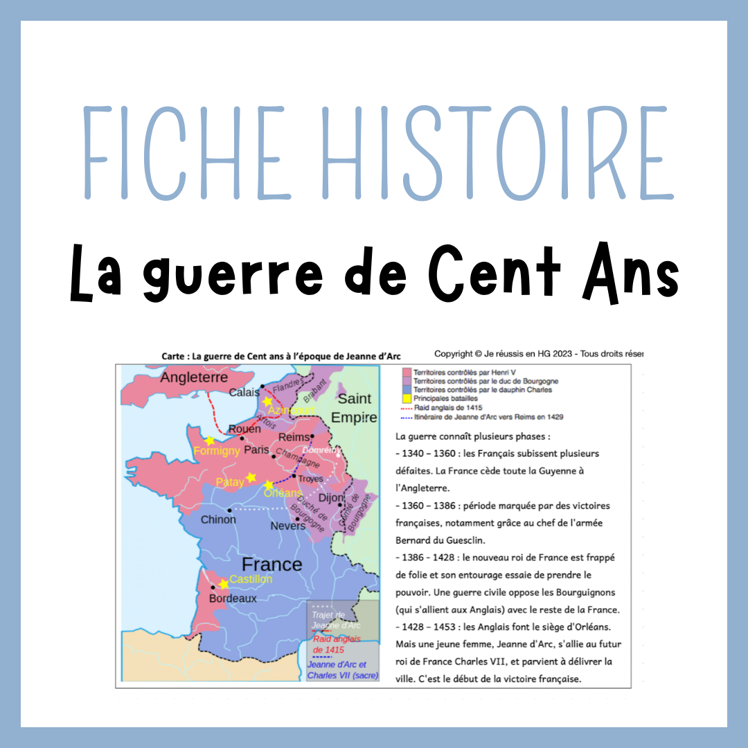 Fiche Guerre de Cent Ans