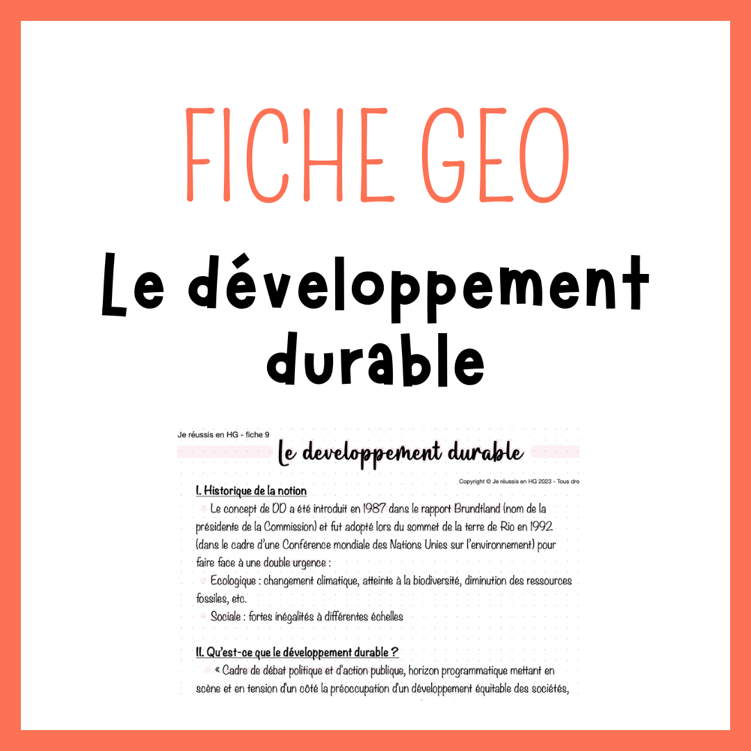 Fiche Le développement durable