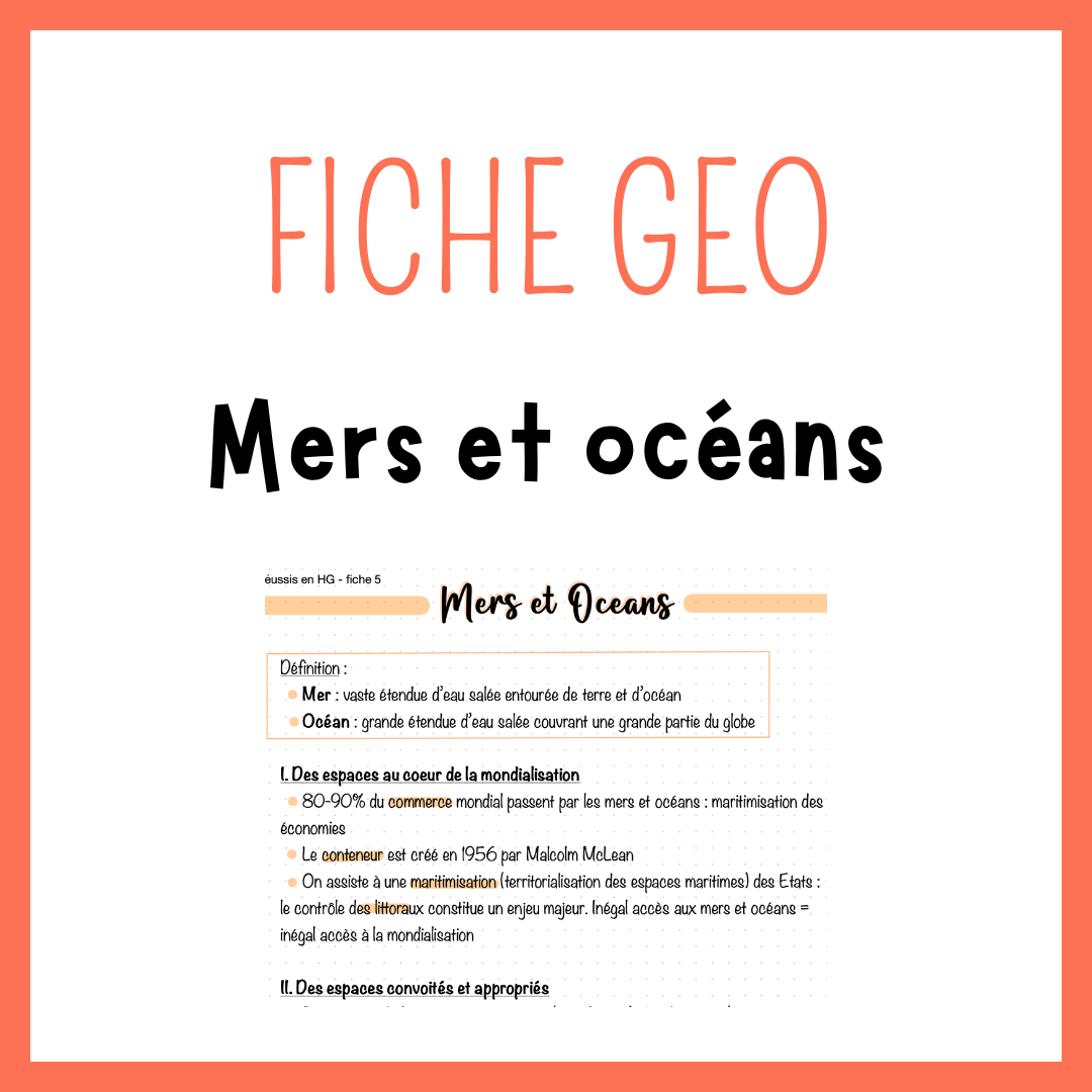 Fiche Mers et océans