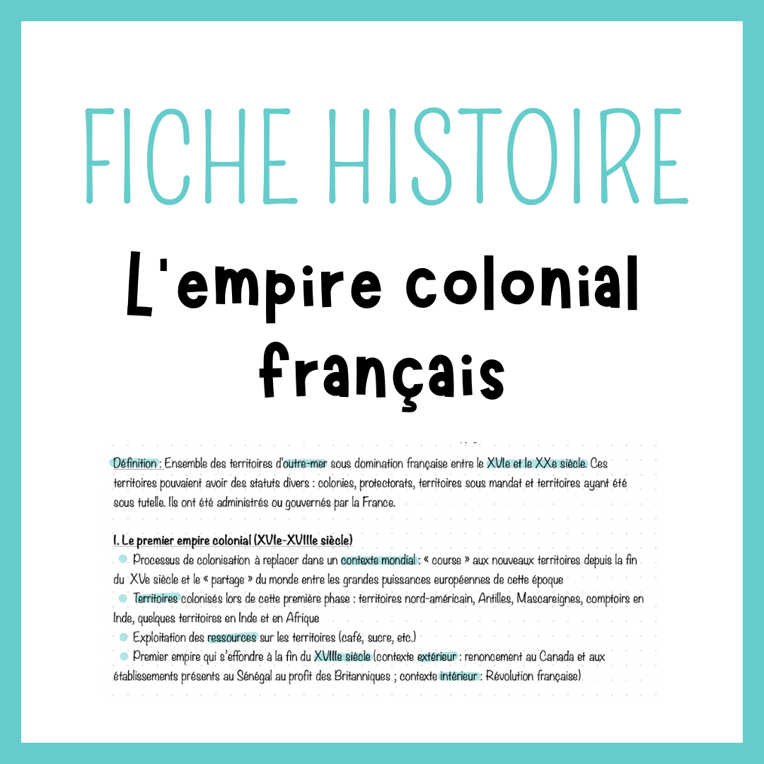 Fiche l'Empire colonial